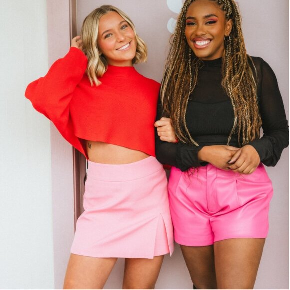 NEW Zara High-Waist Skort with Slit in Pink (Short Skirt), Size M - Picture 8 of 16